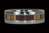 Red Tigers Eye Titanium Ring with Black and White Ebony Inlay - Hawaii Titanium Rings
 - 1