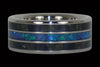 Black Carbon Fiber and Blue Opal Titanium Ring Band - Hawaii Titanium Rings
