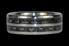Black Carbon Fiber Inlay Titanium Ring - Hawaii Titanium Rings
 - 1