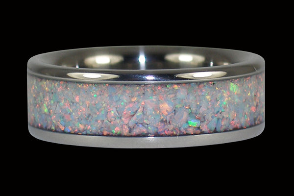 Black Fire and Ice Opal Hawaii Titanium Ring®