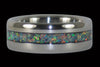 Black Fire and Ice Lab Opal Titanium Ring Band - Hawaii Titanium Rings
 - 1