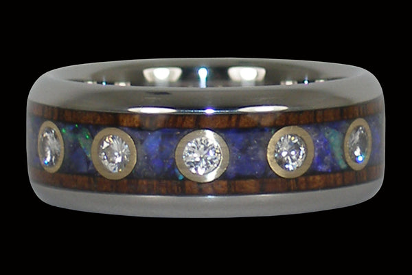 Australian Opal and Diamond Hawaii Titanium Ring®