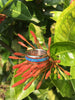 Blue Lab Opal and Dark Koa Hawaii Titanium Ring®