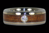 Titanium Diamond Ring Band with Koa and Gold - Hawaii Titanium Rings
