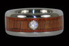 Diamond Titanium Ring with Blood Wood and Koa - Hawaii Titanium Rings
 - 2
