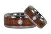 Bloodwood and Koa Diamond Titanium Rings - Hawaii Titanium Rings
 - 4