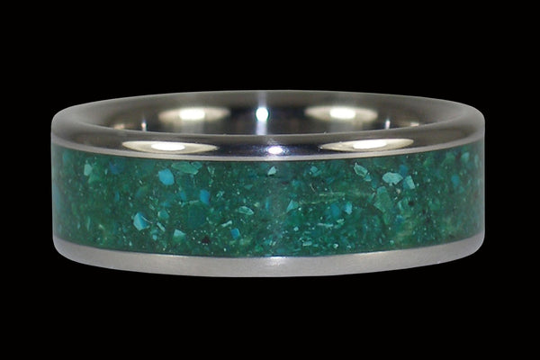 Blue Chrysacolla Titanium Ring