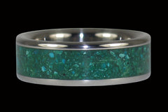 Blue Chrysacolla Titanium Ring - Hawaii Titanium Rings
 - 1