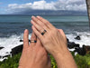 Blue Diamond Hawaii Titanium Ring with Koa and Opal