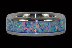 Blue Fire and Ice Titanium Ring - Hawaii Titanium Rings
 - 1