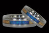 Opal and Koa Wood Titanium Ring Set - Hawaii Titanium Rings
 - 1