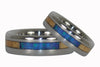 Opal and Koa Wood Titanium Ring Set - Hawaii Titanium Rings
 - 2