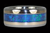 Blue Australian with Yellow Gold Titanium Ring Band - Hawaii Titanium Rings