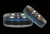 Blue Opal and Dark Koa Wood Ring - Hawaii Titanium Rings
 - 4