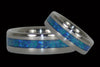 Sky Blue Opal Titanium Ring Band - Hawaii Titanium Rings
 - 3