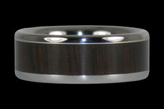 Brazilian Rosewood Inlay Titanium Ring Band - Hawaii Titanium Rings
 - 1
