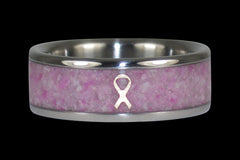 Fight Cancer Pink Sugilite Ribbon Ring - Hawaii Titanium Rings
 - 1