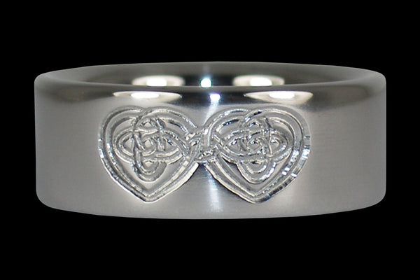 Celtic Heart Engraved Titanium Ring