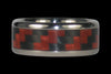 Red Orange Carbon Fiber Titanium Ring Band - Hawaii Titanium Rings
