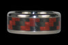 Red Orange Carbon Fiber Titanium Ring Band - Hawaii Titanium Rings
