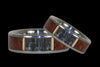 Amboyna Wood and Black Carbon Fiber Titanium Ring | Amboyna Wood Rings | Matching Titanium Wedding Bands
