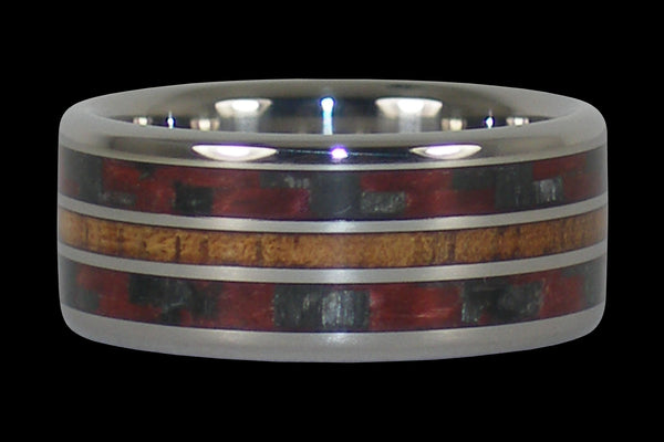 Red Carbon Fiber and Koa Hawaii Titanium Ring®