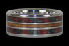Red Carbon Fiber and Koa Titanium Ring - Hawaii Titanium Rings
