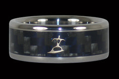 Surfer Image Titanium Ring - Hawaii Titanium Rings
 - 1