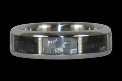 Black and White Carbon Fiber Titanium Ring - Hawaii Titanium Rings
 - 1