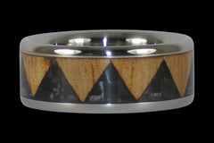 Black Carbon Fiber Tribal Drum Titanium Ring - Hawaii Titanium Rings
 - 1