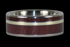 Purple Heart Wood and Gold Titanium Rings - Hawaii Titanium Rings
