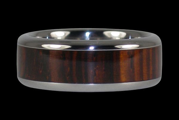 Cocobolo Titanium Wood Inlay Ring