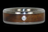 Diamond Titanium Wedding Band with Curly Koa - Hawaii Titanium Rings
 - 1