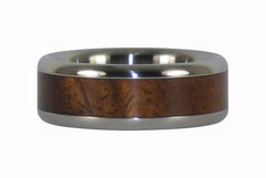 Titanium Curly Koa Wood Ring