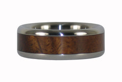 Titanium Curly Koa Wood Ring