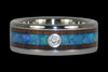Blue Opal and Koa Wood Titanium Ring - Hawaii Titanium Rings
 - 4