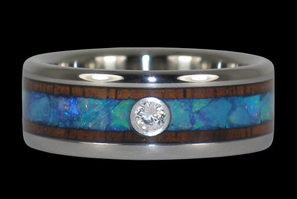Diamond Opal Hawaii Titanium Ring® Band