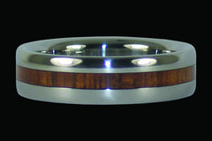 Koa Wood Titanium Ring - Hawaii Titanium Rings
 - 1