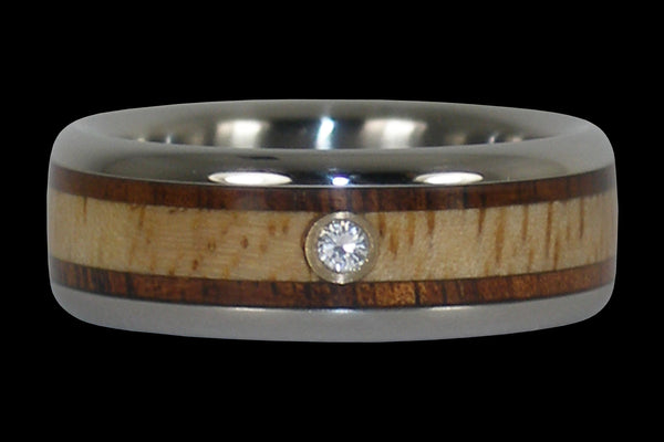 Koa and Mango Diamond Ring From Hawaii Titanium Rings®