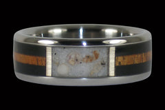Shell Titanium Ring with Exotic Wood - Hawaii Titanium Rings
