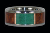 Malachite and Amboina Titanium Ring Band - Hawaii Titanium Rings
