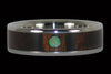Opal Cabochon and Wood Titanium Ring - Hawaii Titanium Rings
