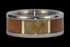 Gold Tigers Eye and Padauk Wood Titanium Ring - Hawaii Titanium Rings
 - 2