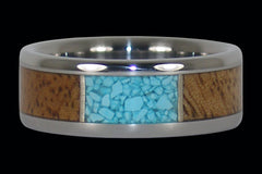 Blue Turquoise Titanium Ring - Hawaii Titanium Rings
 - 1