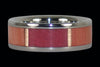 Valentines Day Pink Wood and Stone Titanium Ring - Hawaii Titanium Rings
