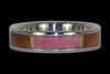 Ruby and Koa Wood Inlay Titanium Ring - Hawaii Titanium Rings
 - 1