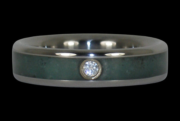 Emerald and Diamond Hawaii Titanium Ring®