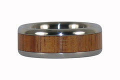 Fire Koa Wood Ring Titanium Ring