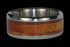 Wide Koa Wood Titanium Ring Band - Hawaii Titanium Rings
