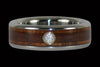 Hawaiian Wood Diamond Titanium Ring Band - Hawaii Titanium Rings
